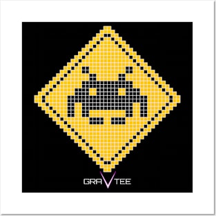 Space Invader Xing Posters and Art